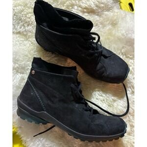 Wolky Women's Black Denali All Weather Suede Leather Mid Calf Lace Boots 11.5/42